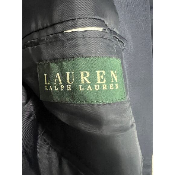 Ralph Lauren Suit Coat Men Navy Blue Large Gold Buttons Career Business Corpcore - Picture 7 of 9